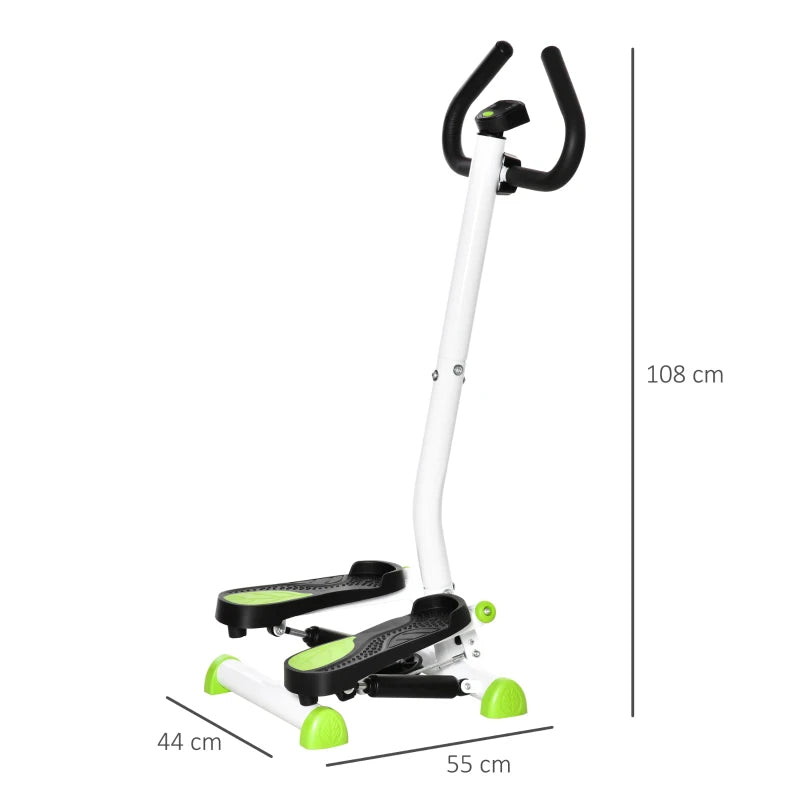 Twister Stepper with Adjustable Resistance, Height and LCD Screen - White / Green