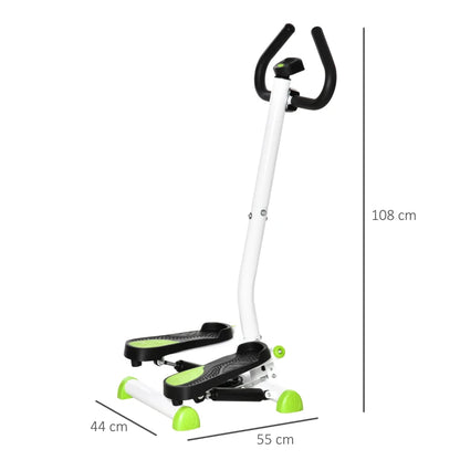 Twister Stepper with Adjustable Resistance, Height and LCD Screen - White / Green