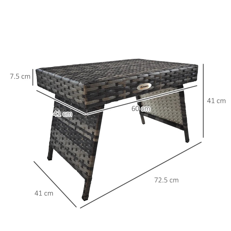 Low Sitting - Foldable Rattan Garden Coffee Table / Side Table