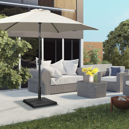 19kg Resin Garden Parasol Base Holder, Square Outdoor Market Umbrella Stand Weight for Poles of Φ32mm, Φ38mm, and Φ48mm