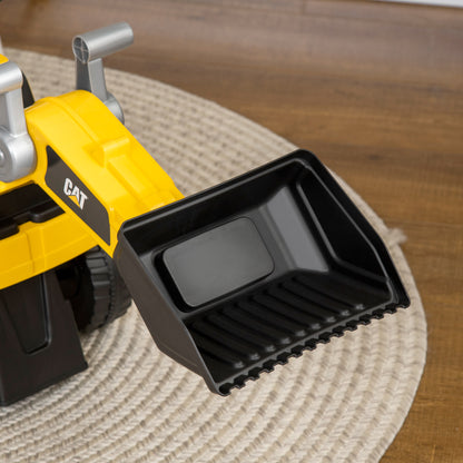 Ride on Tractor, CAT Licensed Kids Ride On Digger Excavator, Construction Toy Car with Adjustable Bucket, Horn