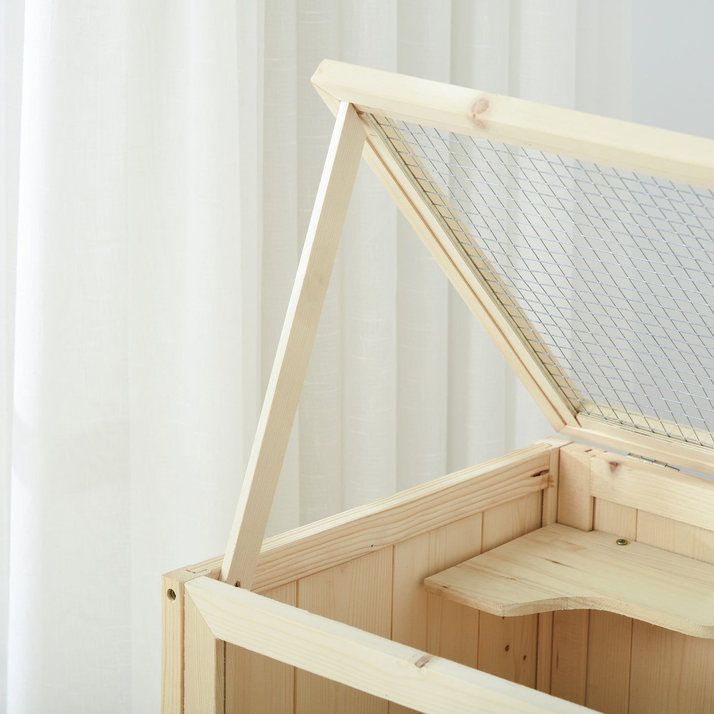Wooden Hamster Cage with Storage Shelf, Small Animal Exercise Play House Gerbil Cage with Openable Top, Ramp for Gerbils
