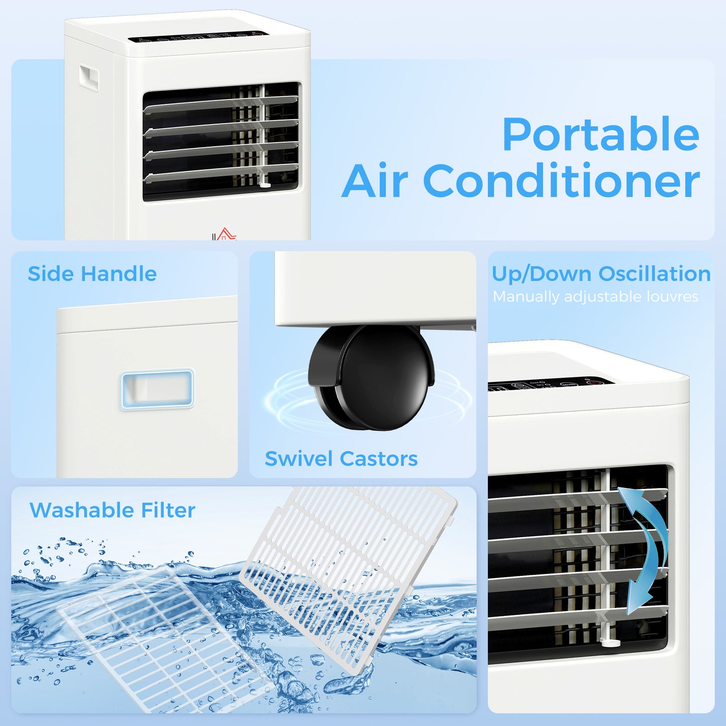 Portable Air Conditioner 5000 BTU, 4-in-1 Cooling, Dehumidifier, Fan, Sleep Mode, Air Conditioning Unit