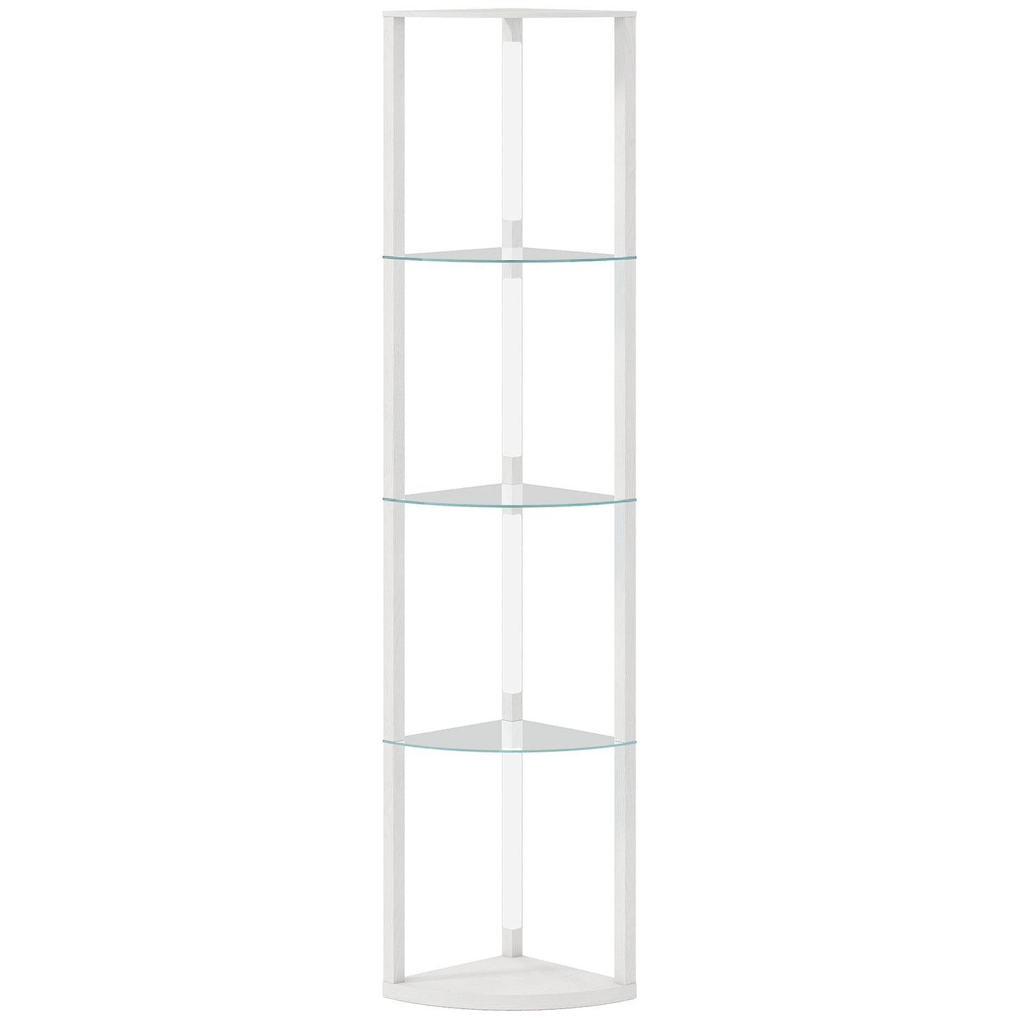 LED Floor Lamp with Shelves, Dimmable Standing Lamp with Foot Switch for Living Room, Bedroom, White