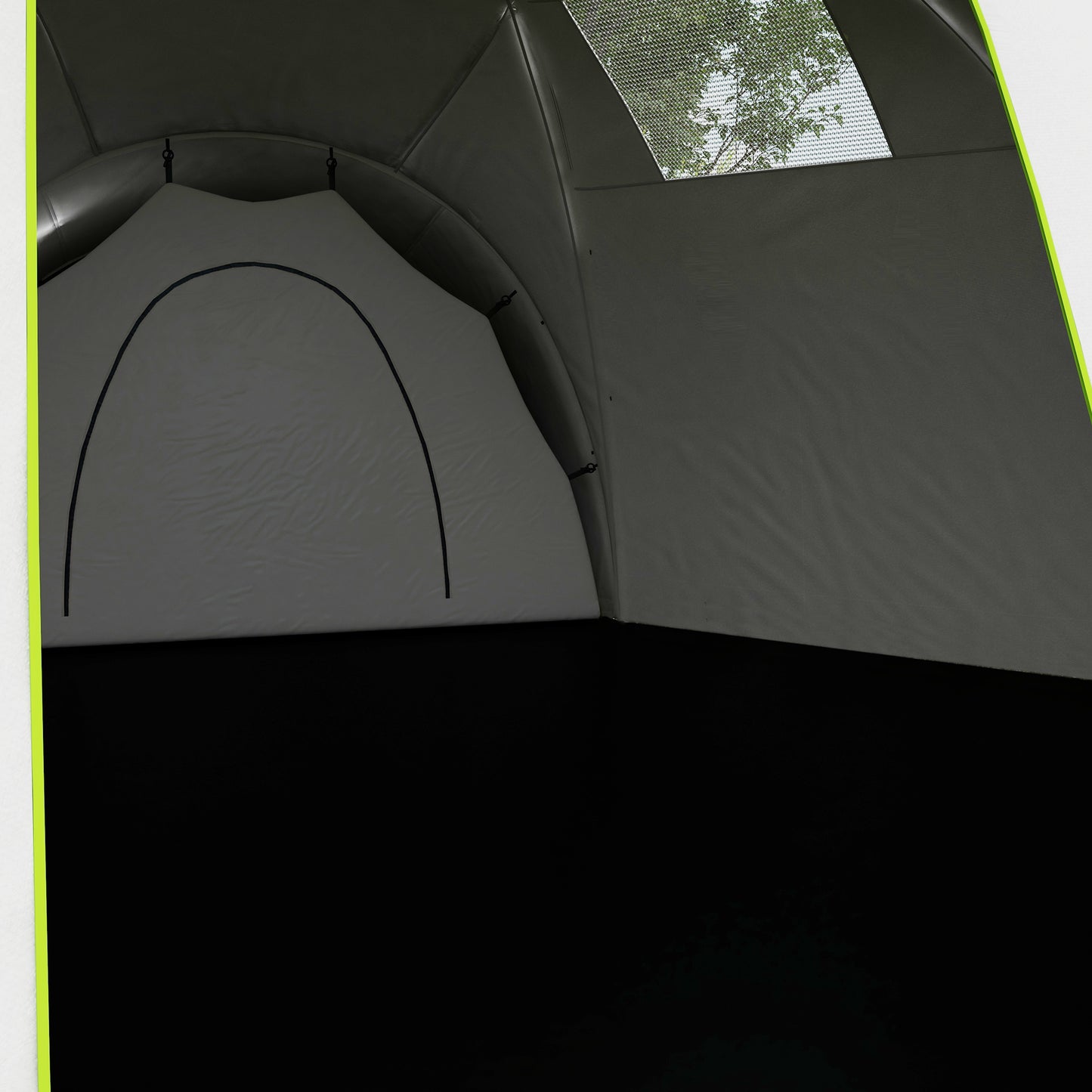 6-9 Man Tent with Bedrooms and Living Room, Accessories Included, Green