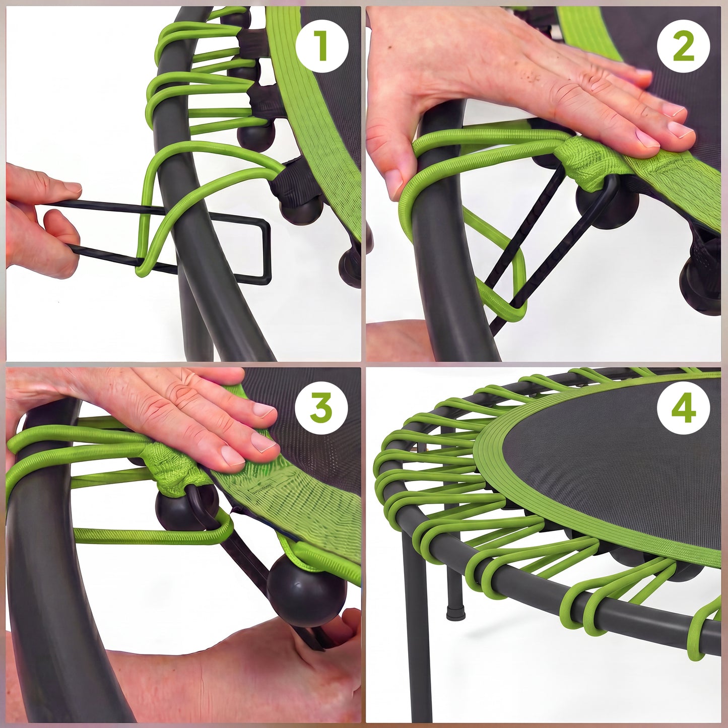 40" Foldable Fitness Trampoline Rebounder with Handle, Green