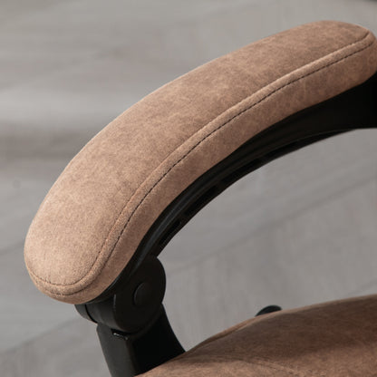 Massage Office Chair, Heated Reclining Computer Chair with Adjustable Height and Footrest, Brown