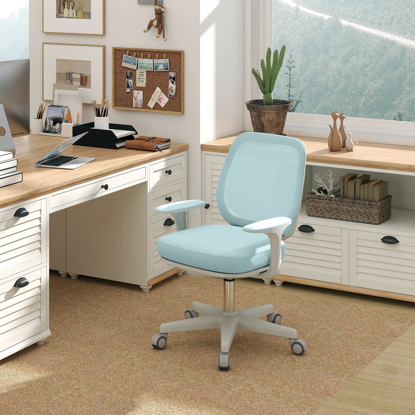 44-56cm Mesh Back Office Chair - Light Green