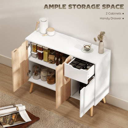 Sideboard Floor Standing Storage Cabinet with Drawer for Bedroom, Living Room, Home Office, Natural