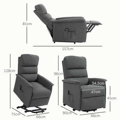 Electric Riser Recline Armchair, with Footrest - Dark Grey