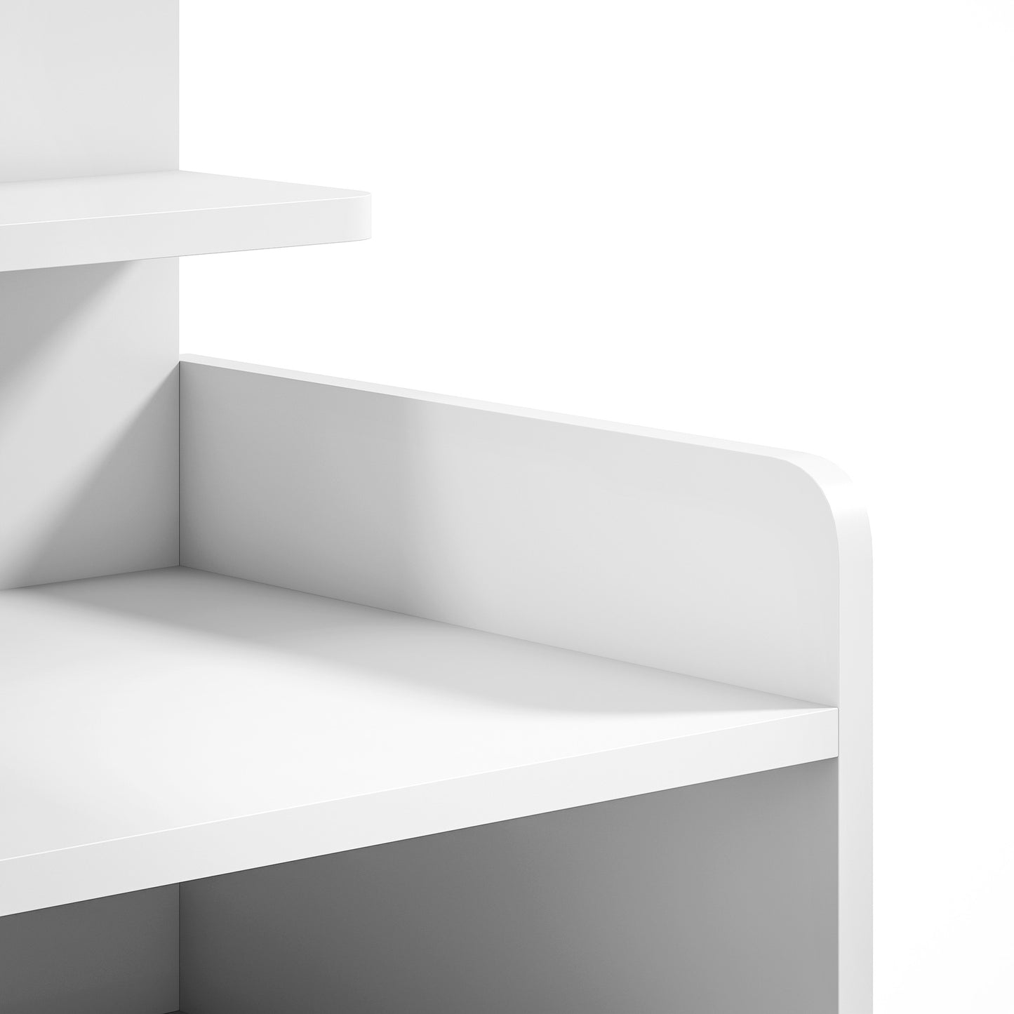 Bedside Cabinet, Bedside Table with Drawer and Shelf for Living Room, White