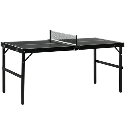 5ft Mini Table Tennis Table, Folding Ping Pong Table with Net and Aluminium Frame