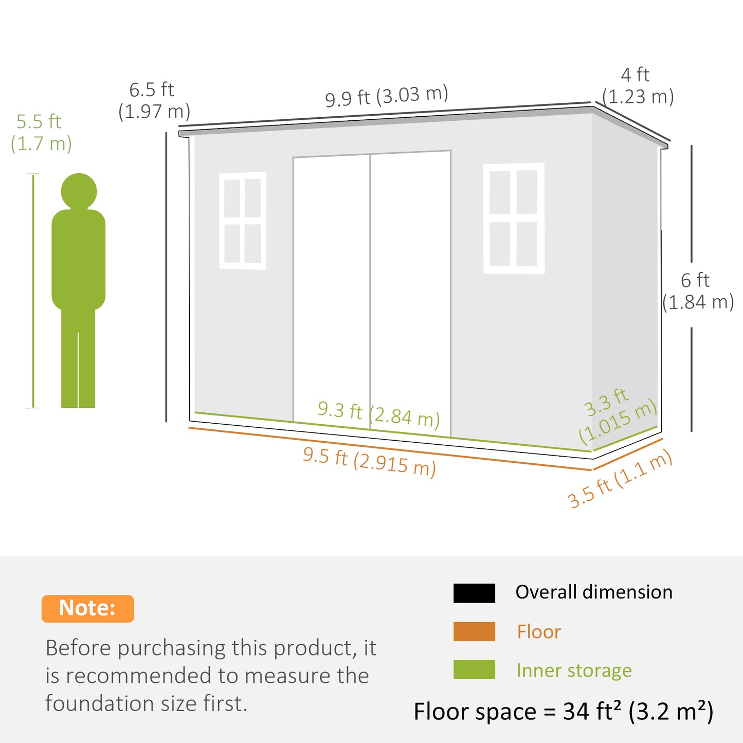 10 x 4 ft Resin Garden Shed, Outdoor Storage Shed with Floor, Windows, Lockable Doors and Vents, Dark Grey