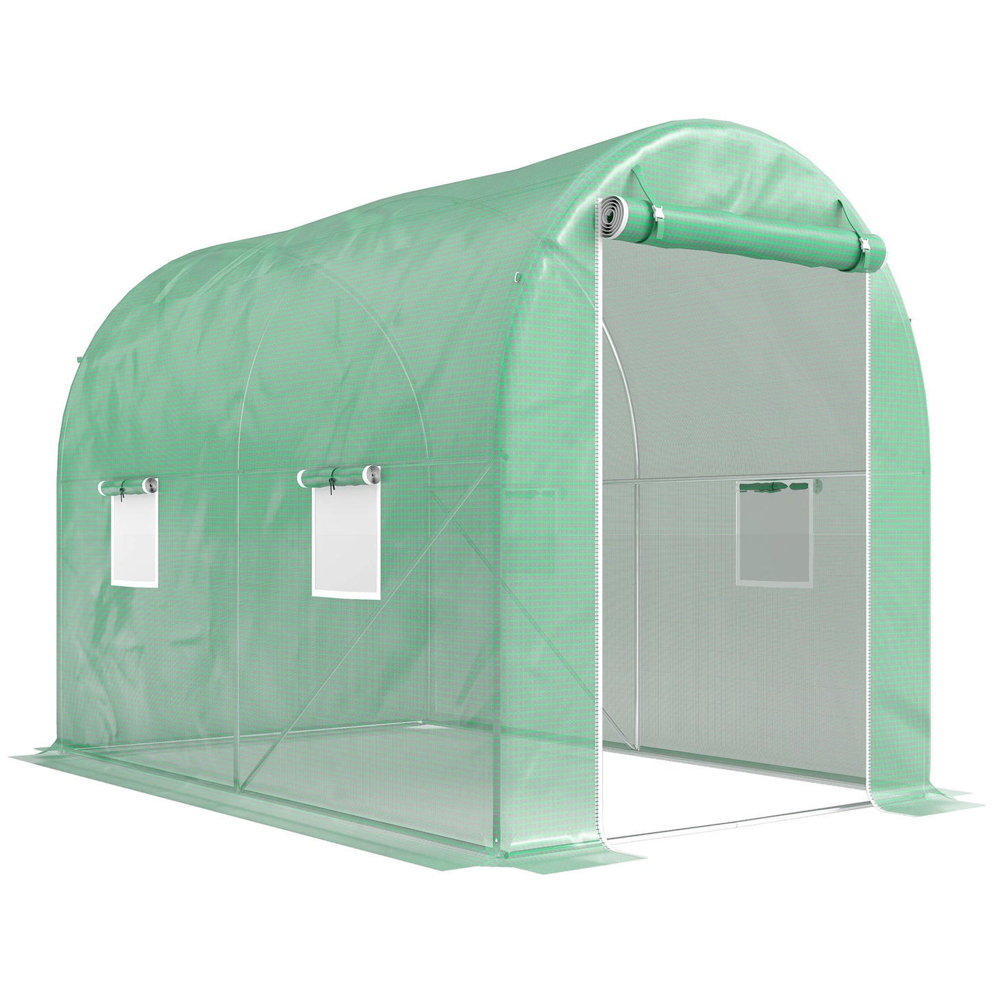 300 x 195cm Walk-In Tunnel Greenhouse - Green