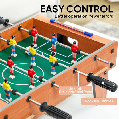 20 in Table-top Football Table with Stainless Steel Rods, Compact Foosball Table for Kids and Adults