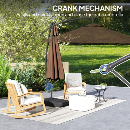 3(m) Garden Cantilever Parasol with Fillable Base up to 90kg, Wind Protection Strap, Cover