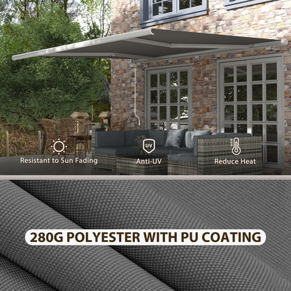 4x3m Full Cassette Electric/Manual Retractable Awning with LED Light and Remote Controller