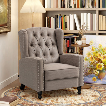 Chesterfield-Style Reclining Armchair - Brown