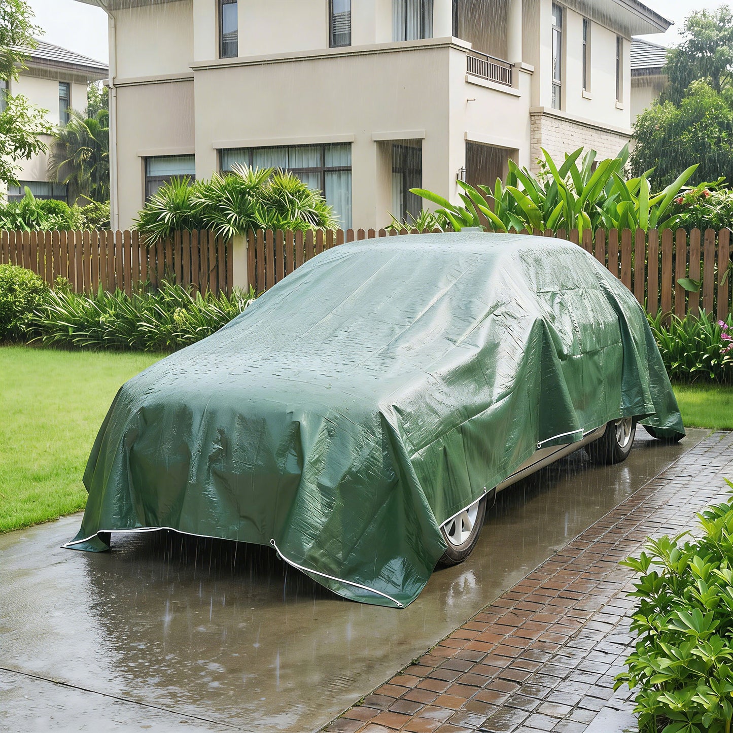 4 x 6m Waterproof Tarpaulin, 90GSM Tear-Resistant PE Tarp with Reinforced Grommets, UV Protected Cover