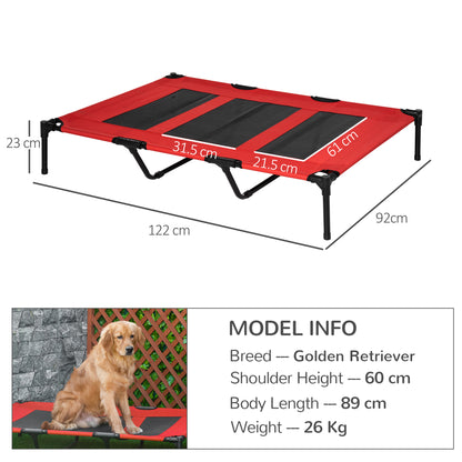Raised Dog Bed Cooling Metal Elevated Pet Cot with Breathable Mesh, Non-slip, Lightweight & Portable