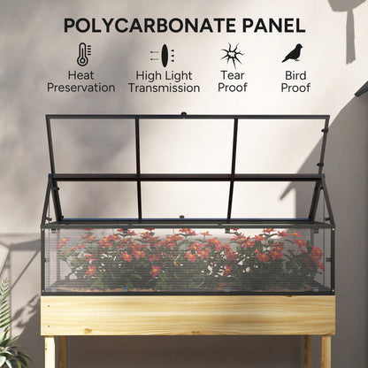 60 x 120cm Raised Garden Bed with Wooden Base - Natural