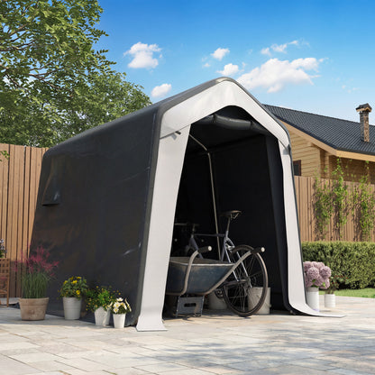 1.8 x 2.4m Garden Storage Shed Tent, Waterproof Portable Shed Shelter for Motorbike, Garden Tools, Bike Storage