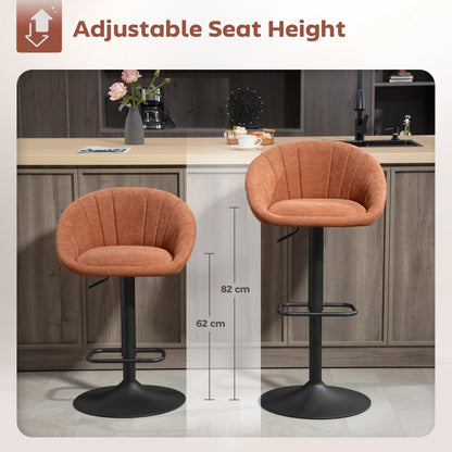 Set of Two Relaxed Tub Bar Stools - Orange