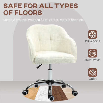 46-56 cm Teddy Fleece Office Chair - Cream