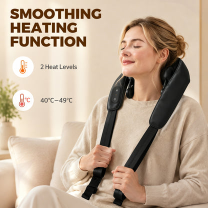 Cordless Neck Massager with Heat, Deep Tissue 4D Shiatsu Neck and Shoulder Massager for Car Home, Gifts for Men Women