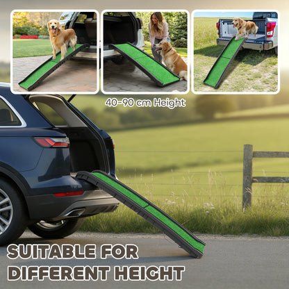 Foldable Dog Ramp with Artificial Anti-slip Surface, Portable & Lightweight, for Cars, Home, 155 x 38.5 x 15.5 cm