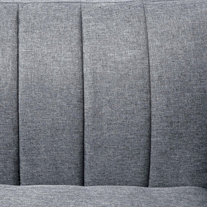3 Seater Sofa Bed, Convertible Linen Fabric Sofa Couch, Click Clack Sofabed with Adjustable Split Backrest for Living Room