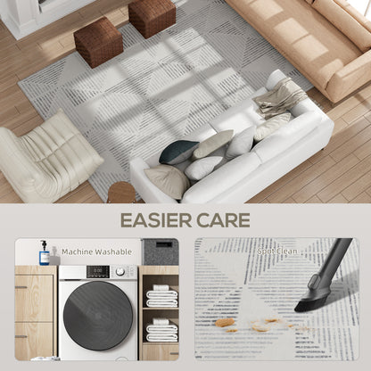 Modern Area Rug, Geometric Pattern Non-Slip Washable Rug, Soft Floor Carpet for Living Room, Bedroom, Dining Room
