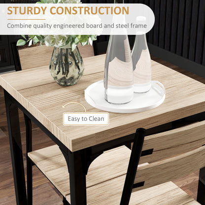Compact 3-Piece Dining Set – Light Wood