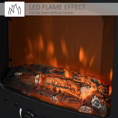 Electric Fireplace Stove, Free standing Fireplace Heater with Realistic LED Flame Effect and Adjustable Brightness