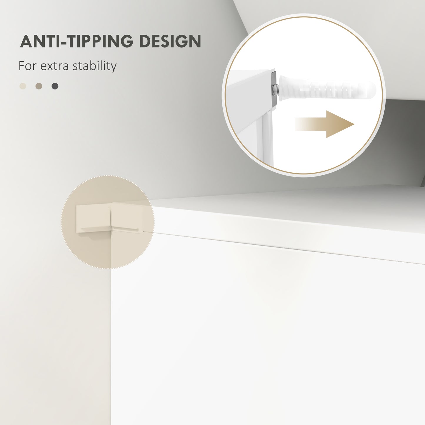 Under Sink Cabinet, Bathroom Vanity Unit, Pedestal Under Sink Design, Storage Cupboard with Adjustable Shelf, High Gloss