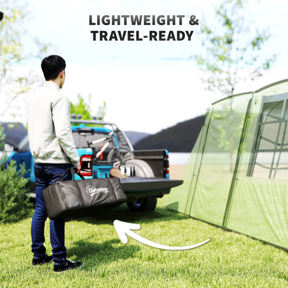 4 Man Tunnel Tent, Family Camping Tent with Porch, Bedroom and Living Area, Sewn in Groundsheet, 3000mm Waterproof