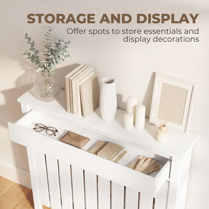 93 x 88.5cm Rustic-Look Radiator Cover - White