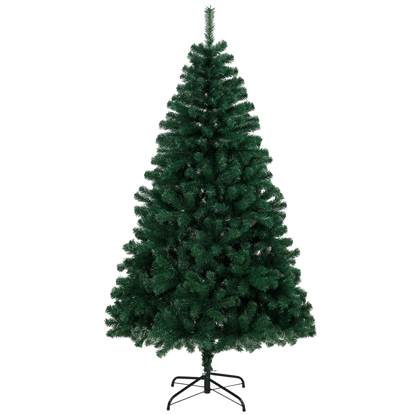 6ft Artificial Christmas Tree, Fir Hinged Xmas Tree with 700 Branch Tips, Foldable Steel Stand, Green