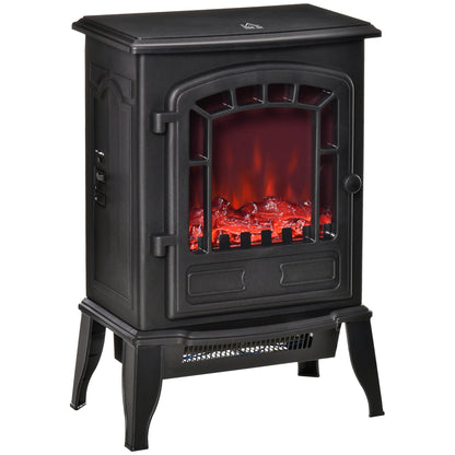 Free standing Electric Fireplace Stove, Fireplace Heater with Realistic Flame Effect, Overheat Safety Protection