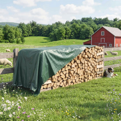 4 x 6m Waterproof Tarpaulin, 90GSM Tear-Resistant PE Tarp with Reinforced Grommets, UV Protected Cover