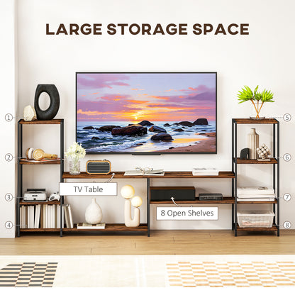 TV Unit for TVs up to 60 Inches, Industrial TV Stand with Storage Shelves, Entertainment Centre for Living Room, Bedroom