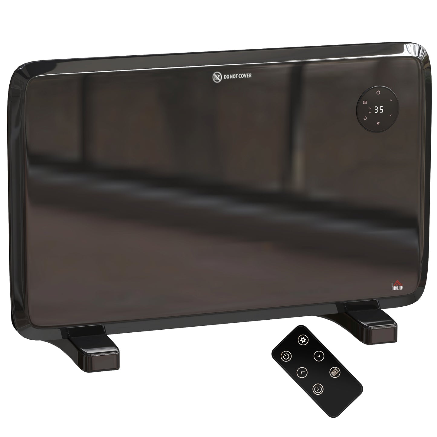 1.2kW Freestand/On-Wall Electric Convector Heater, with Adjustable Thermostat - Black