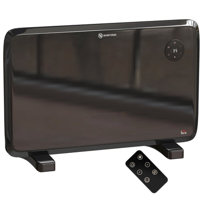 1.2kW Freestand/On-Wall Electric Convector Heater, with Adjustable Thermostat - Black