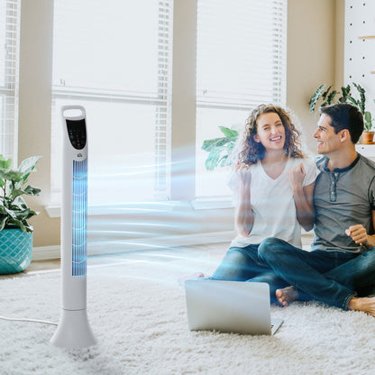 36" Freestanding Tower Fan, Pedestal Fan with 3 Speed 3 Mode, 7.5h Timer, 70 Degree Oscillation, LCD Panel