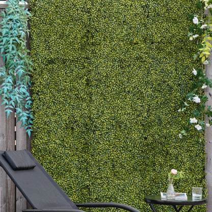 12PCS Artificial Boxwood Wall Panels 50cm x 50cm Grass Privacy Fence Screen Faux Hedge Greenery Backdrop Encrypted Milan Gras