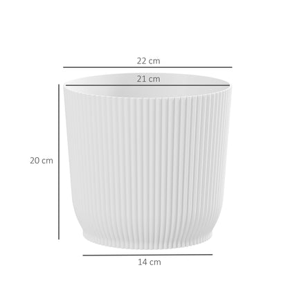 Set of Three Ф22cm Planters - White