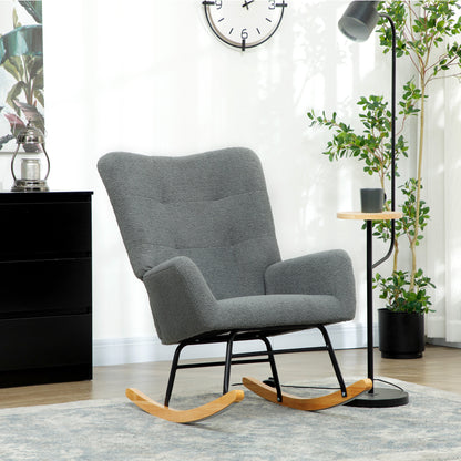 Teddy Fleece Rocking Chair - Grey