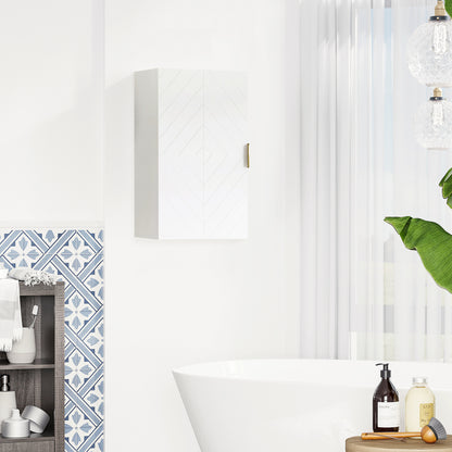Bathroom Wall Cabinet, Over Toilet Storage Cupboard with Adjustable Shelves for Hallway, Living Room, White