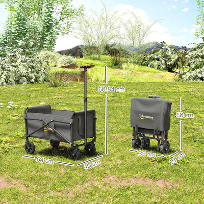 62L Festival Trolley on Wheels, Portable Small Folding Trolley Cart