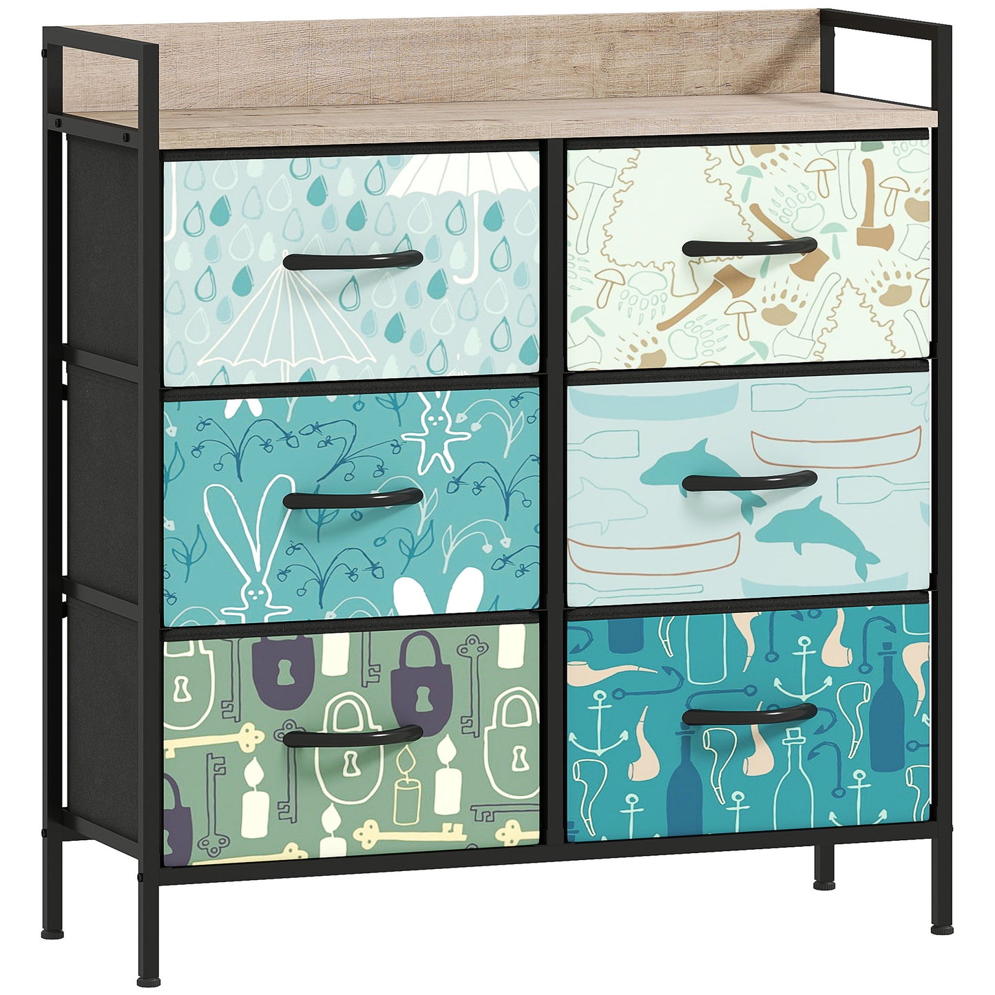 6-Drawer Chest of Drawers - Blue